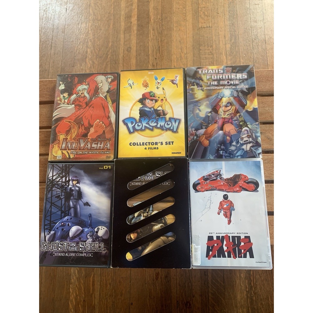 Anime DVD Lot Pokémon Collector Set 4 Film Ghost In The Shell Akira Transformers